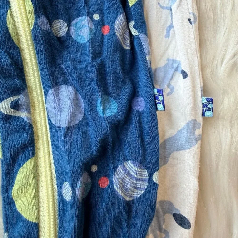 Kickee Pants Print Footie Twilight Planets 12-18 Months & Natural Frisbee Labs 1